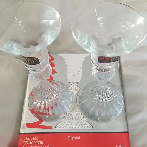 Mikasa German Crystal Candle Holders - Picture 2 of 4